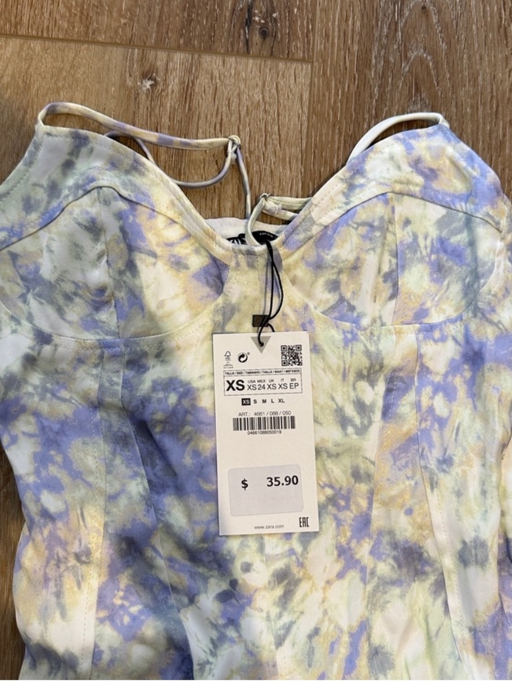 Zara Tie-Dye Bustier Top in Lavender